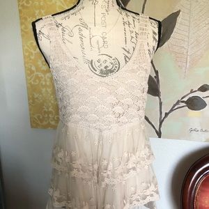 Delicate lace and crochet top